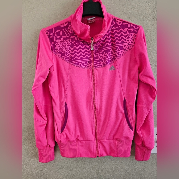 adidas Jackets & Blazers - Adidas hot pink athletic jacket women's size small!!